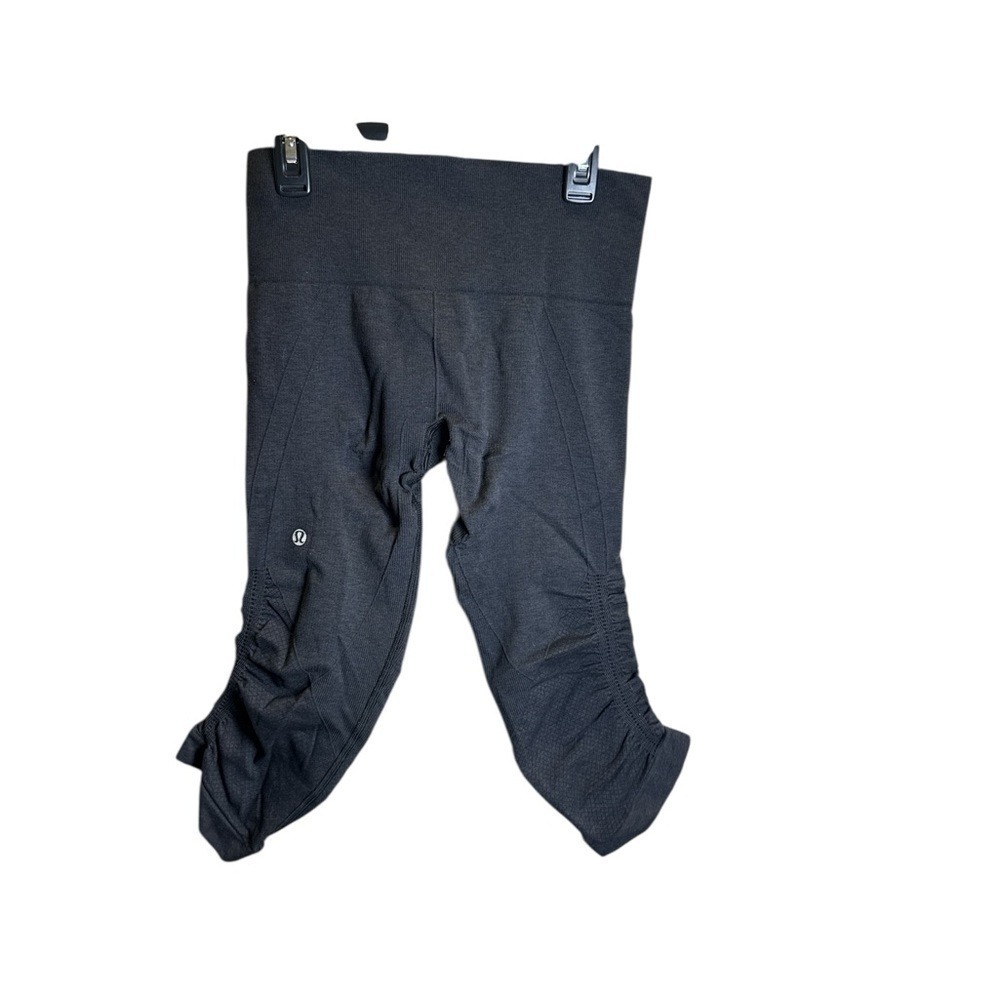 Lululemon Ebb to Street Tight II Womens 4 Black Ruched Crop Leggings